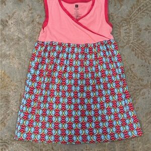 Tea Collection Girls Sleeveless Red & Multicolor Pattern Dress